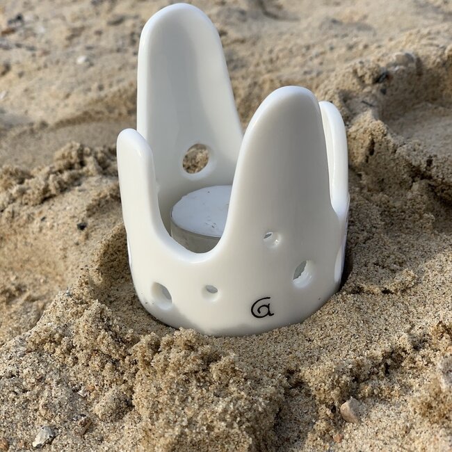 Lanterne Wave en porcelaine à la main avec glaçure brillante