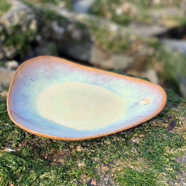 Handmade ceramic plate Coquille, Sunset