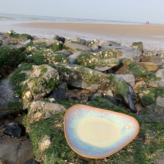 Keramisch handgemaakt bord Coquille, Sunset