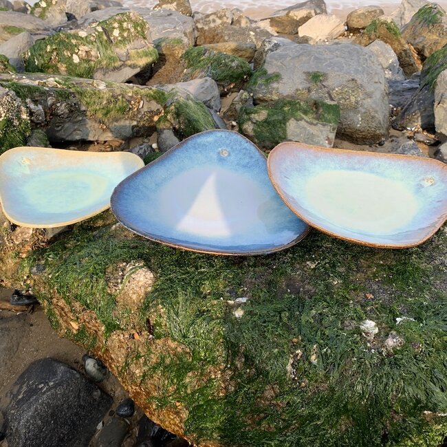 Keramisch handgemaakt bord Coquille, Sunset