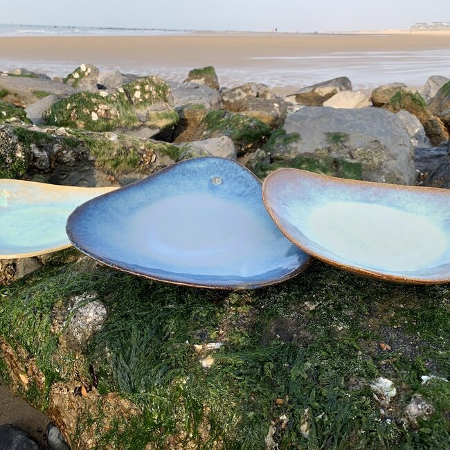 Keramisch handgemaakt bord Coquille, Beach