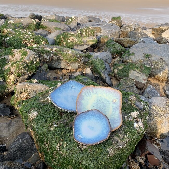 Assiette en céramique artisanale Coquillage, Sunset