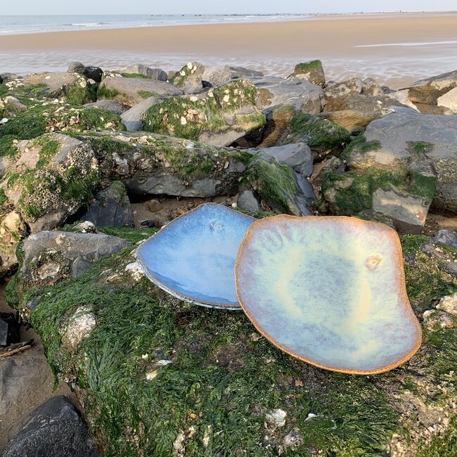 Keramisch handgemaakt bord Coquillage, Sunset