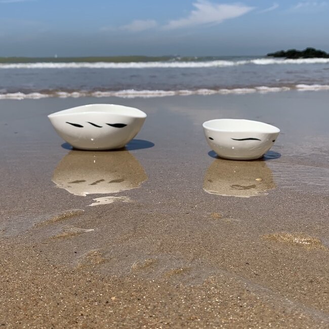 Porseleinen handgemaakte kom, Vagues