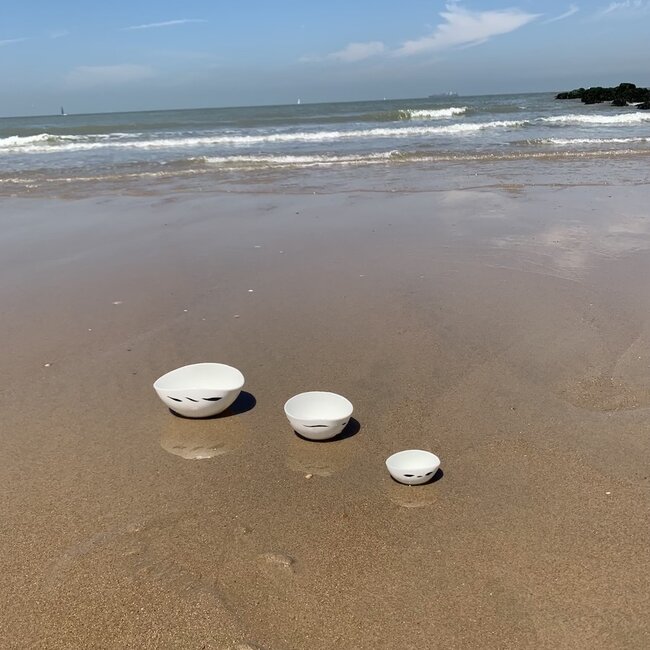 Bol contemporain en porcelaine 'Vagues'