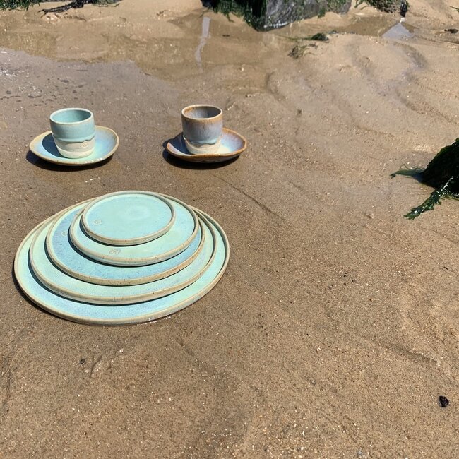 Contemporary, handmade ceramic cup from the tableware and collection “Lagune"