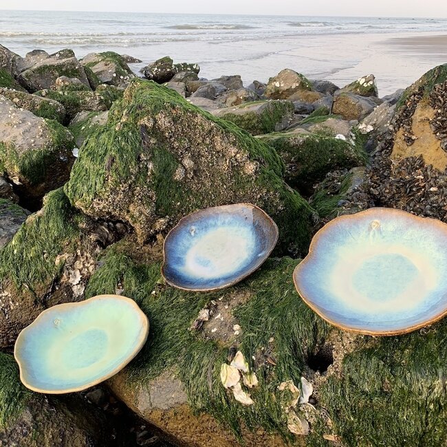 Handmade ceramic plate Amandine, Sunset