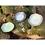 artisanni Handmade ceramic plate Amandine in shell shape and sunset glazes of the "Chefs Artisann i-lign" for contemporary use as well as for catering.