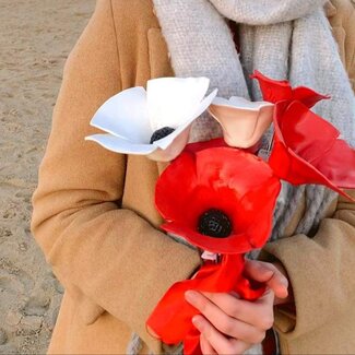 LS-design Paquet de cadeau: 3 coquelicot rouge