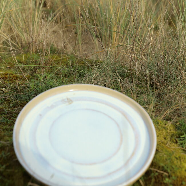 Handgemaakt keramisch bord Beaufort, Blanche XL