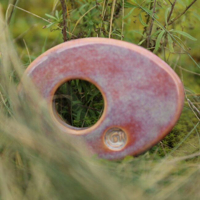 Unique handmade contemporary ceramic egg cup in sunrise glazes