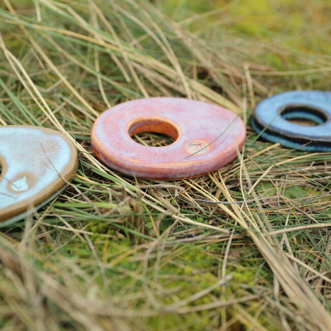 Unique handmade contemporary ceramic egg cup in sunrise glazes