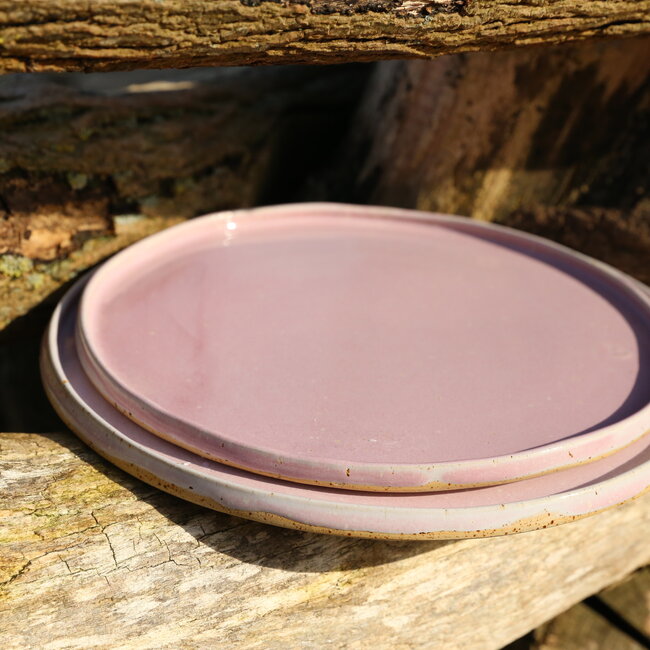 Handmade ceramic plate, Pink