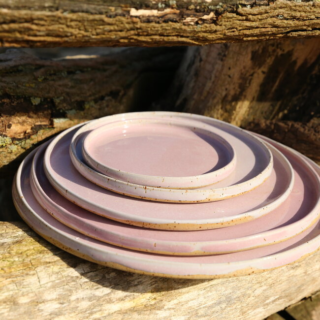 Handmade ceramic plate, Pink