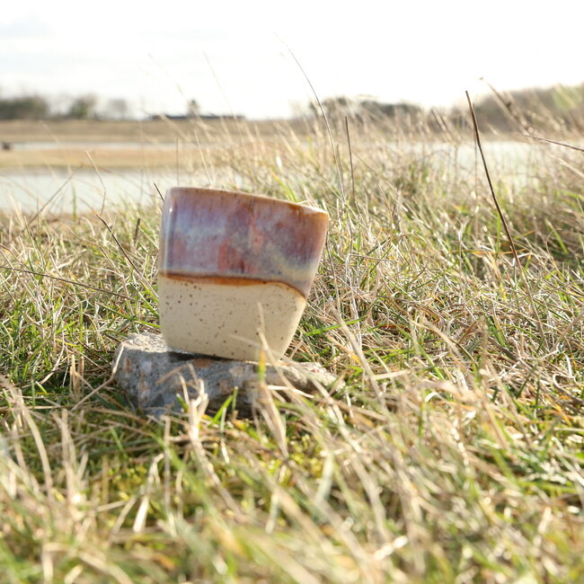 Contemporary, handmade ceramic cup from the tableware and collection “Sunrise"