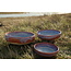 artisann With the turntable handmade scale of Pyerite clay with a beautiful floating magenta, rose high-firing glaze.