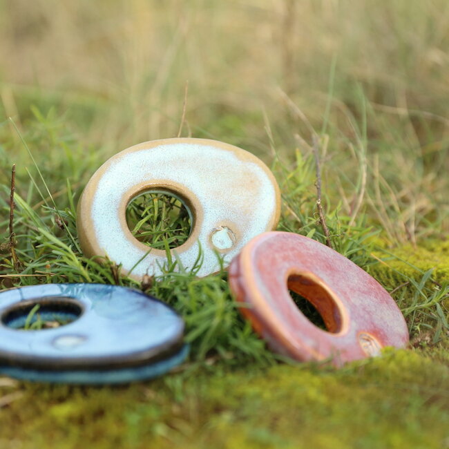 Unique handmade contemporary ceramic egg cup in Beach glazes