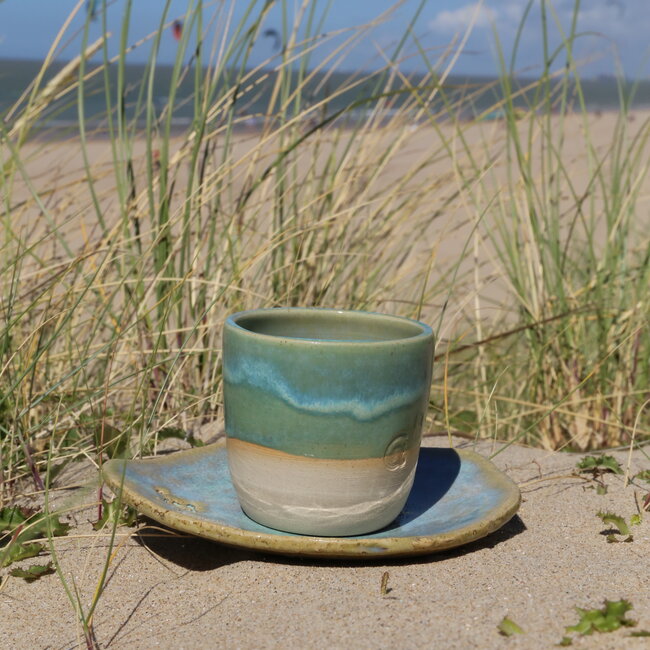 Ceramic handmade coffee cup, Mint