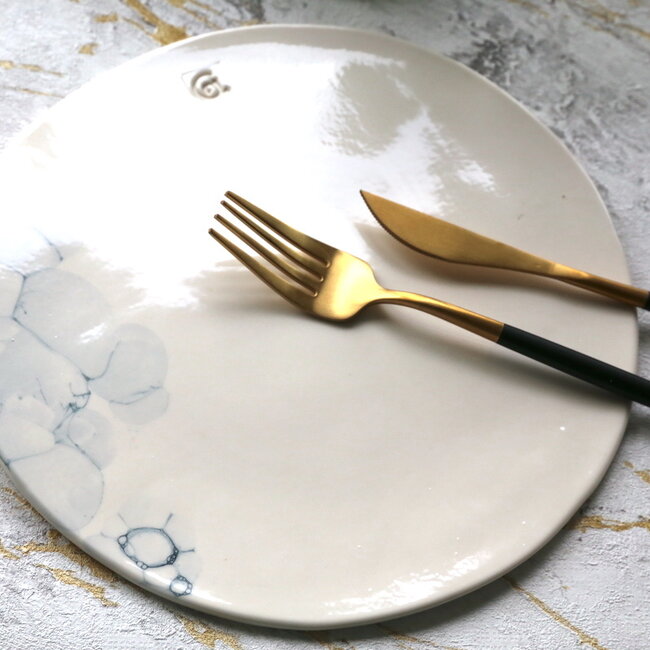 Porcelain handmade plate - Bulles