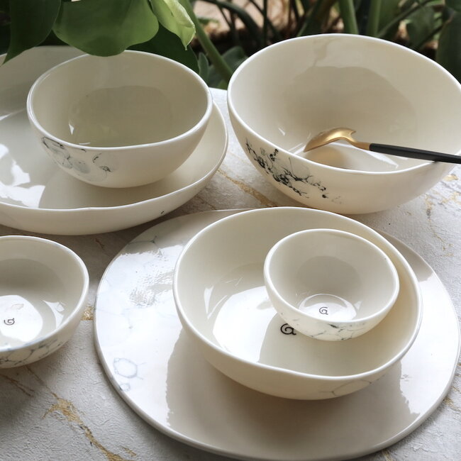 Bol en porcelaine faite à la main, Bulles