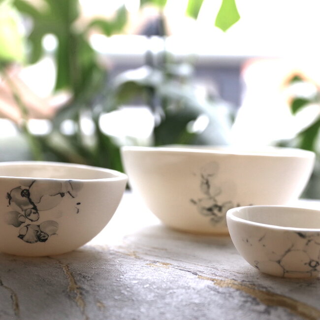 Bol contemporain en porcelaine 'Bulles'