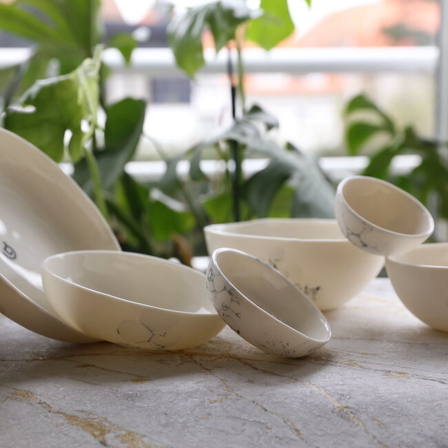 Bol contemporain en porcelaine 'Bulles'
