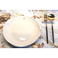 artisanni  Assiette contemporaine en porcelaine Knokkette "Touch of Gold"