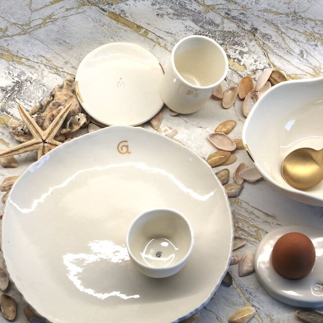 Bol contemporaine en porcelaine Knokkette "Touch of Gold"