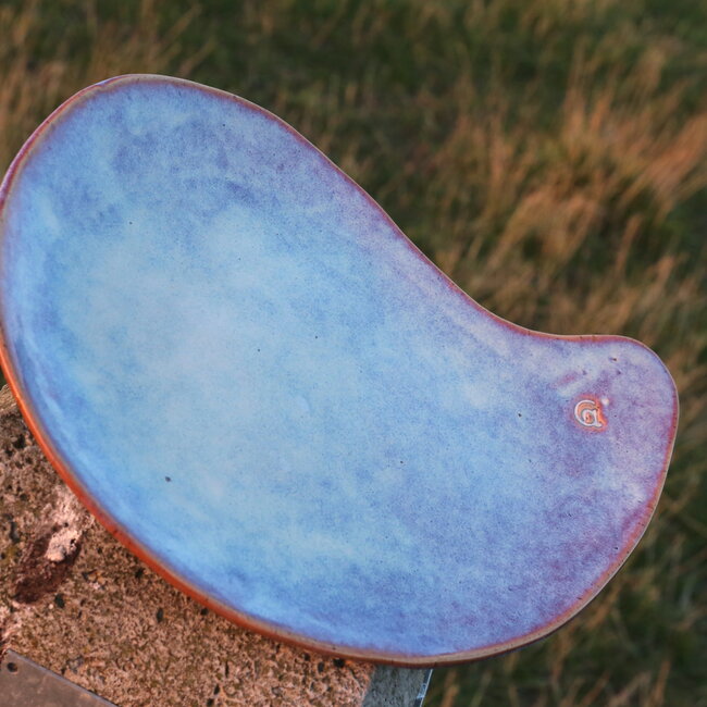 Keramisch handgemaakt bord Boomerang, Sunrise