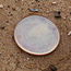 With the turntable handmade plate with speckled Pyerite clay and a beautiful magenta,rose high firing glaze.