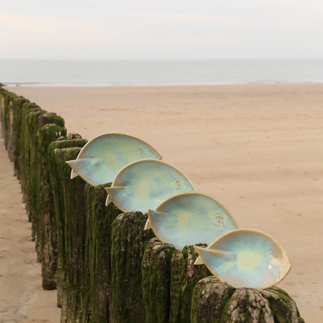 Handmade ceramic fish scale, Lagune