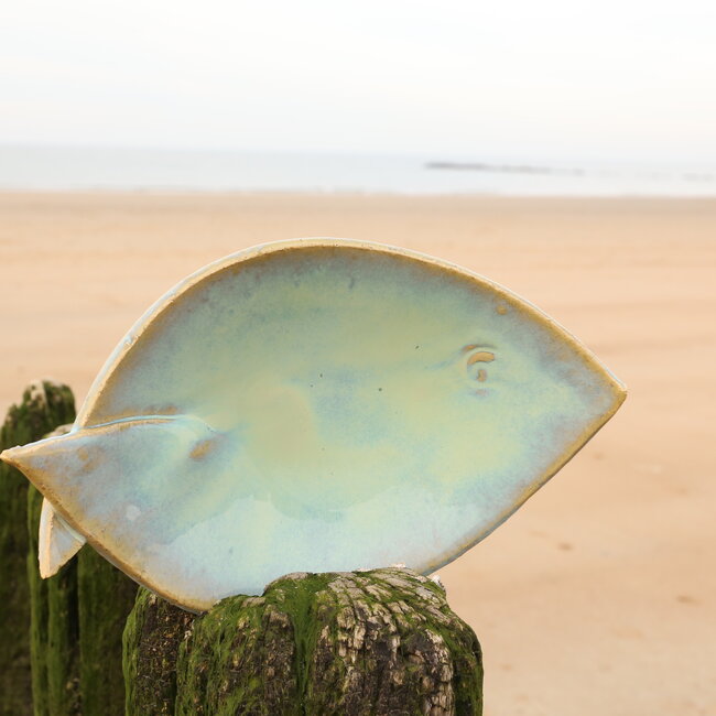 Handmade ceramic fish scale, Lagune