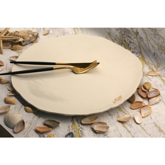 artisanni Porcelain contemporary handmade plate “Feuillette”