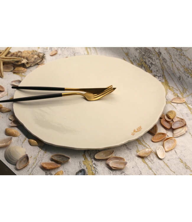 Porseleinen eigentijds handgemaakt bord “Feuillette"