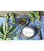 artisann Petit plat à huile en céramique fait à la main avec le plateau tournant dans une belle glaçure bleue