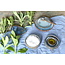 artisann Handmade small ceramic oil dish with the turntable in a beautiful blue glaze