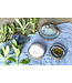 artisann Petit plat à huile en céramique fait à la main avec le plateau tournant dans une belle glaçure bleue