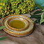 Handmade small ceramic oil dish, Mustard