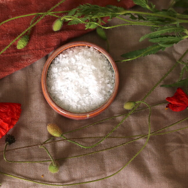 Handmade salt, pepper or tapas dish with the turntable, finished with my orange high-firing glaze.