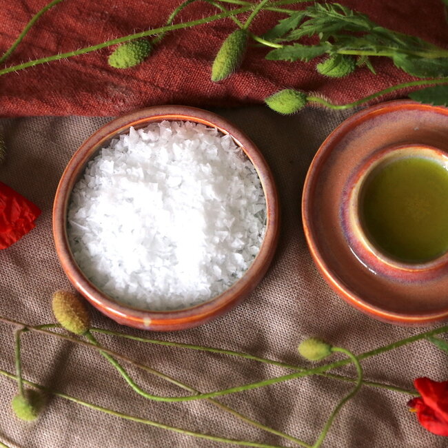 Ceramic handmade salt, pepper or tapas dish, Sungreen