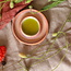 Handmade small ceramic oil dish, Sungreen