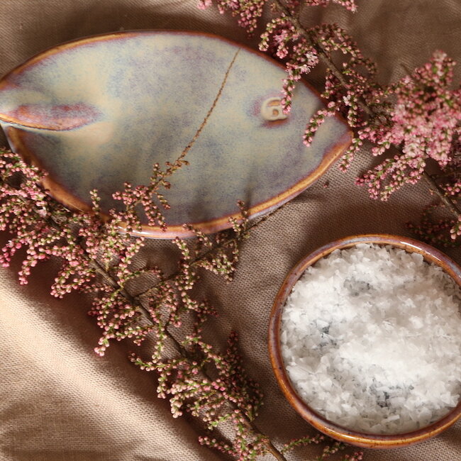 Ceramic handmade salt, pepper or tapas dish, Sunrise