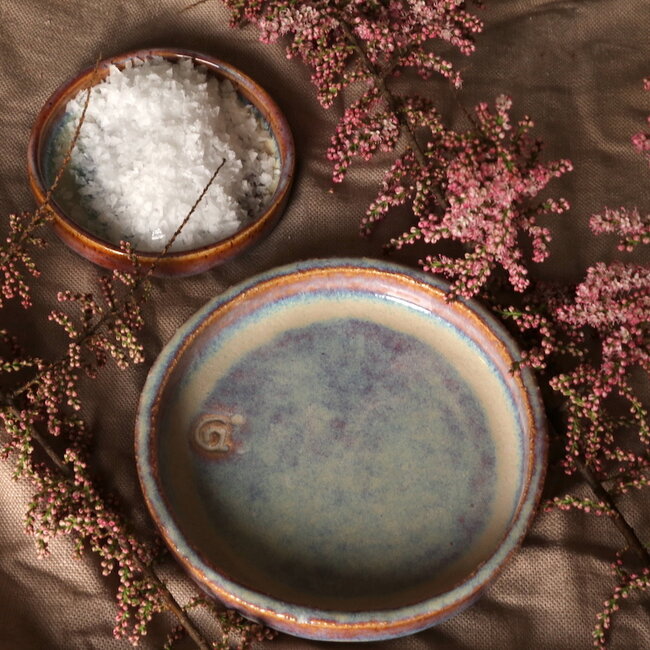 Ceramic handmade salt, pepper or tapas dish, Sunrise