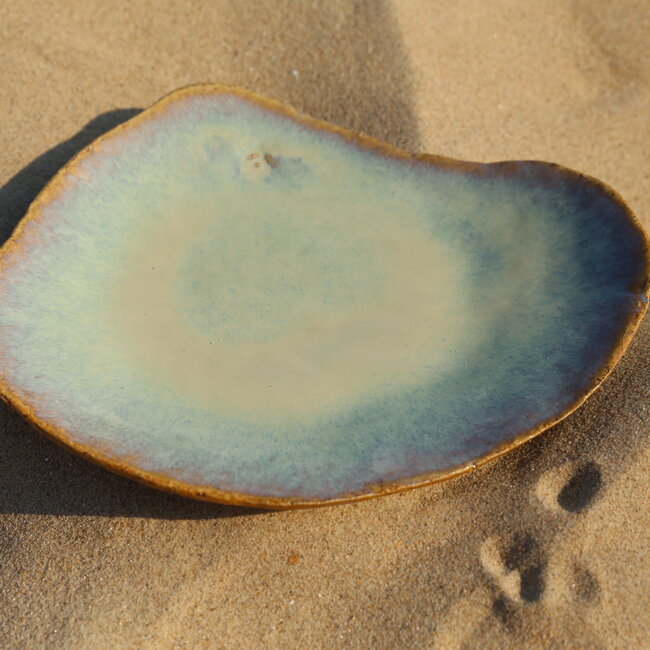 Handmade ceramic plate Coquillage, Sunset