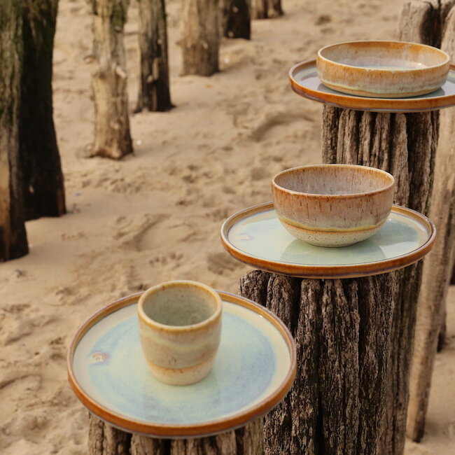 Tasse à café artisanale en céramique, Moutarde