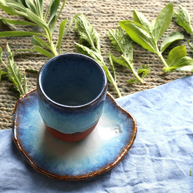 Ceramic handmade coffee cup, Beach
