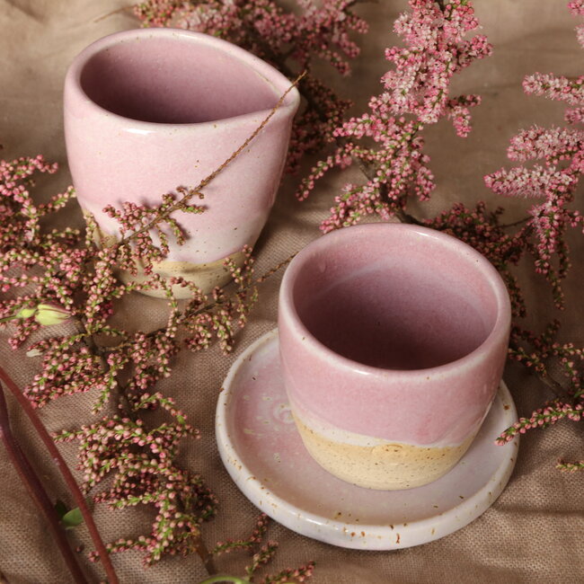 Ceramic handmade coffee cup, Pink