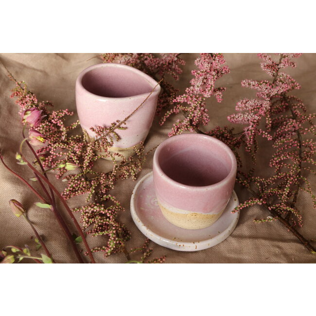 artisann Milk jug handmade in a Pyrite clay and finished with a unique roze glaze.