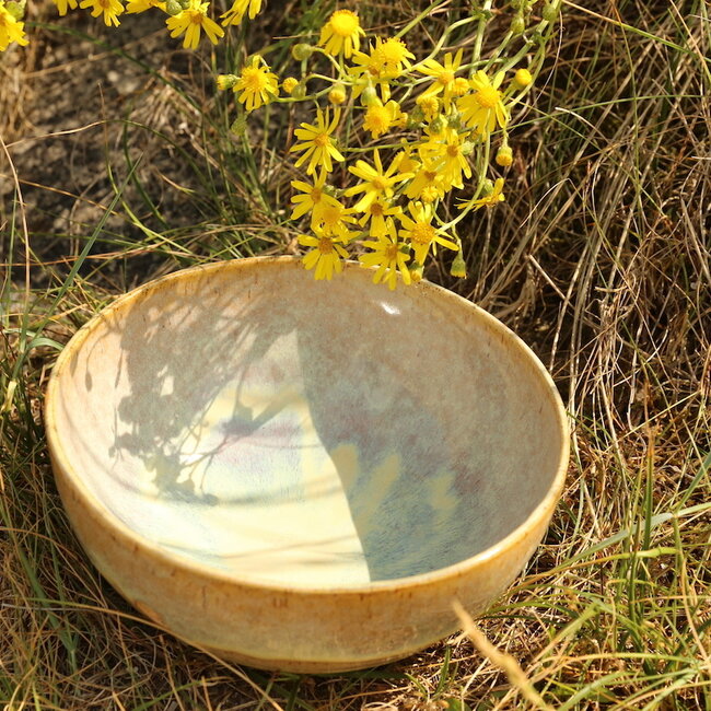 Handmade ceramic bowl, Mustard