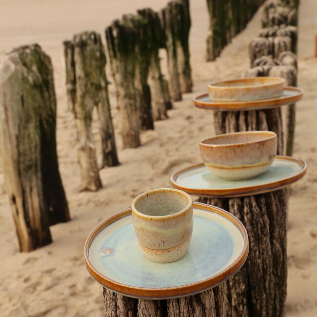 Handmade ceramic plate, Sunset